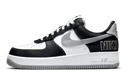 Air Force 1 EMB Black Silver Iconic Sneaker