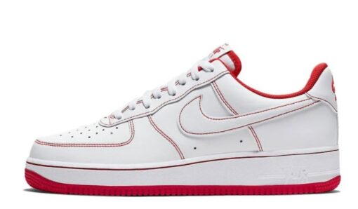 Air Force 1 White University Red Stitch Iconic Sneaker