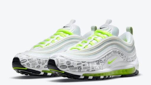 Air Max 97 Reflective Logo White Volt Iconic Sneaker