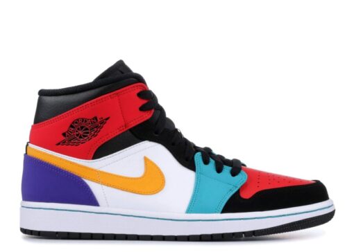 Nike Air Jordan 1 Mid ‘Bred Multicolor’ Iconic Sneaker