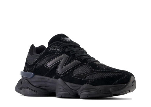 New Balance 9060 Triple Black Leathers Signature Footwear