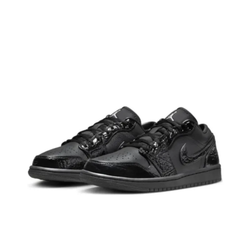 Air Jordan 1 Low Se Patent Elephant Black Iconic Sneaker