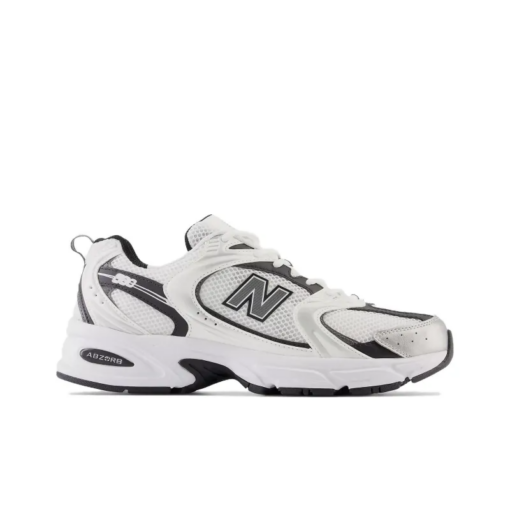 New Balance 530 White Silver Metallic Black Signature Footwear