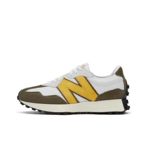 New Balance 327 White Yellow Olive Iconic Sneaker