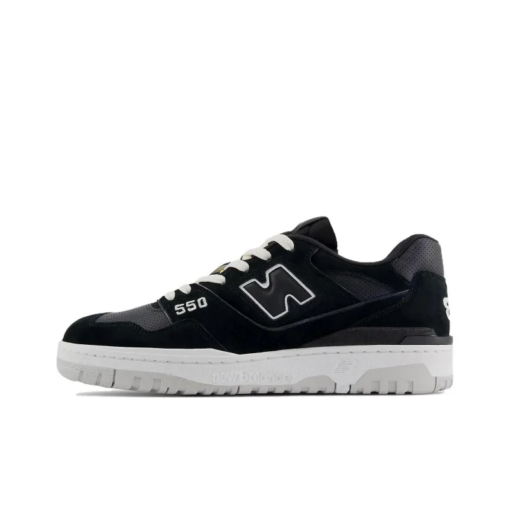 New Balance 550 Suede Perforated Leather Black White Classic Kicks