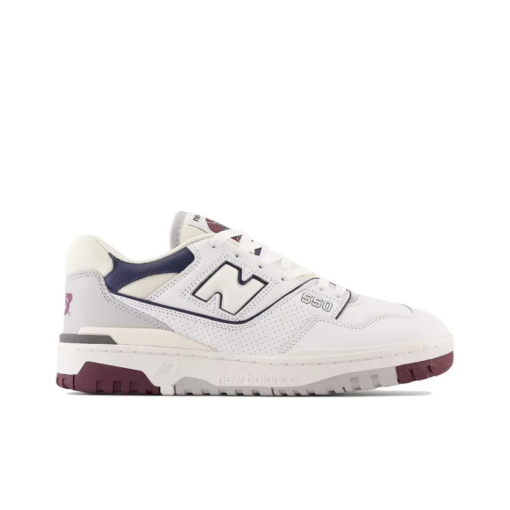 New Balance 550 White Natural Indigo Burgundy Unfading Sneaker