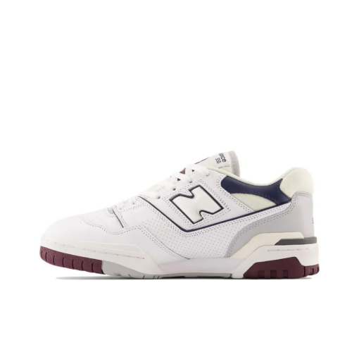 New Balance 550 White Natural Indigo Burgundy Unfading Sneaker