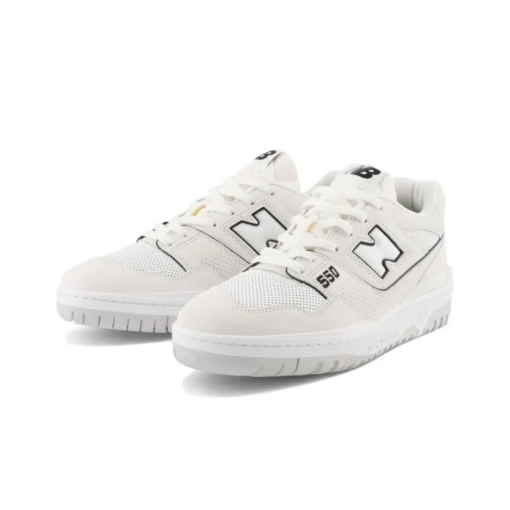 New Balance 550 White Perforated Leather Black Classic Kicks