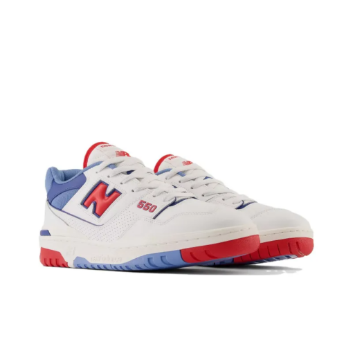 New Balance 550 White True Red Atlantic Blue Signature Footwear